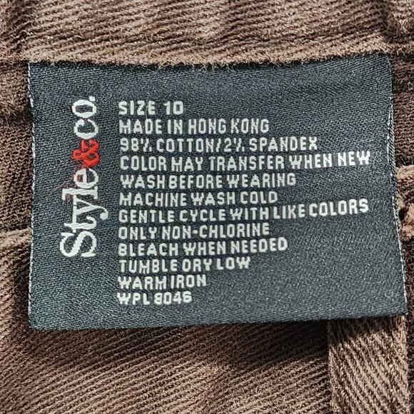 Vintage Style&Co Shorts Womens 10 Brown Stretch Cotton Mid Rise Bermuda Casual - Picture 5 of 10